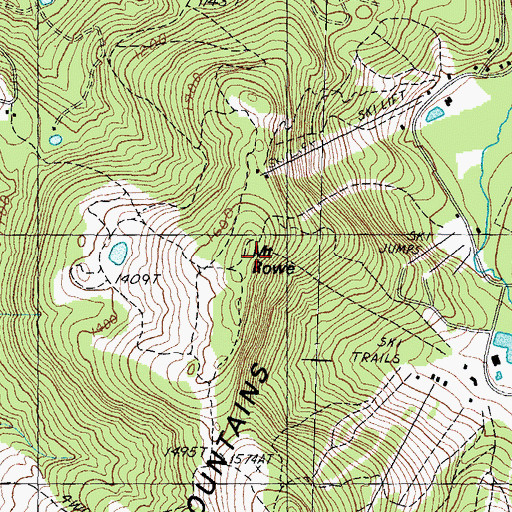Topographic Map of Mount Rowe, NH