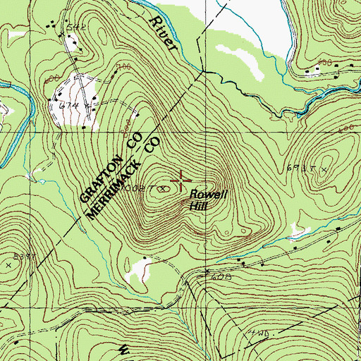 Topographic Map of Rowell Hill, NH