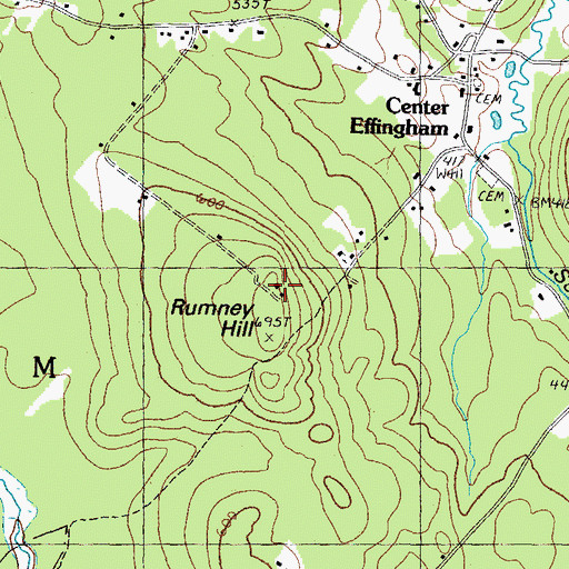 Topographic Map of Rumney Hill, NH