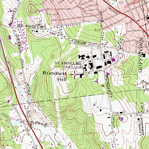Topographic Map of Rundlett Hill, NH