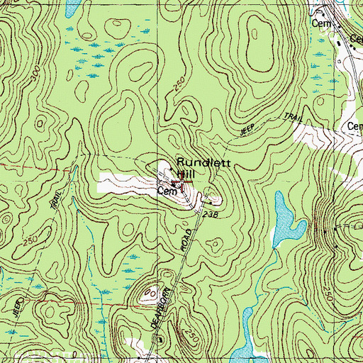 Topographic Map of Rundlett Hill, NH
