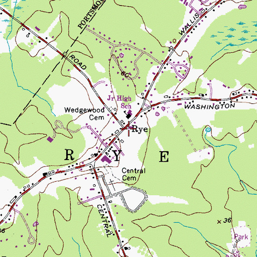 Topographic Map of Rye, NH
