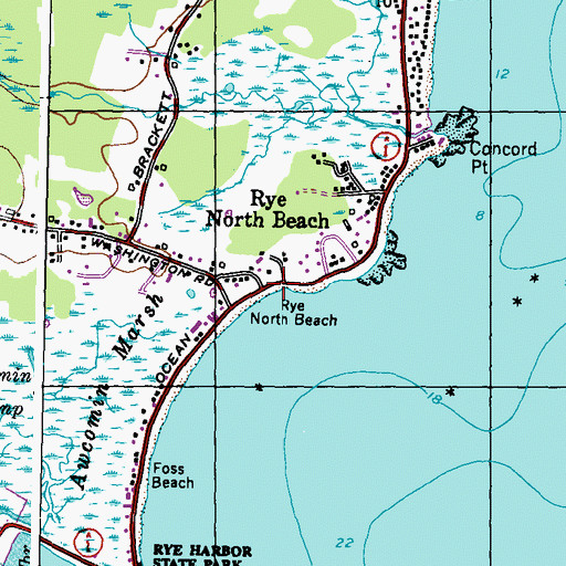Topographic Map of Rye North Beach, NH