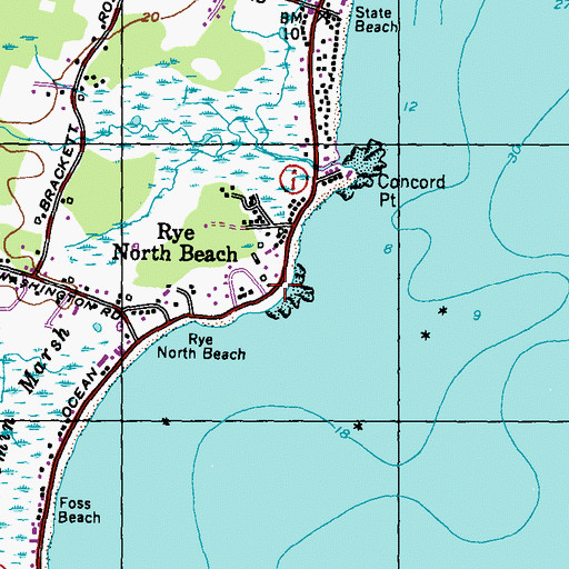 Topographic Map of Rye North Beach, NH