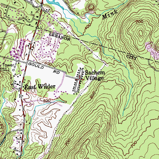 Topographic Map of Sachem Village, NH