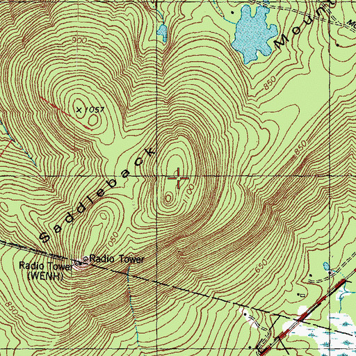 Topographic Map of Saddleback Mountain, NH