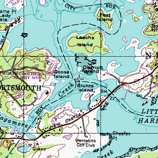 Topographic Map of Sagamore Creek, NH
