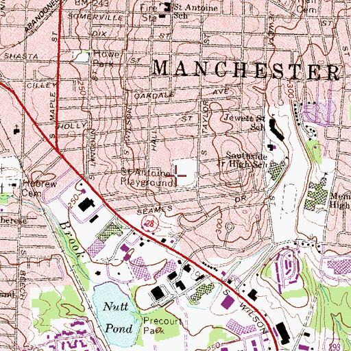 Topographic Map of Saint Antoine Playground, NH