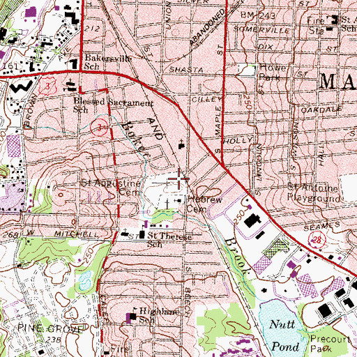 Topographic Map of Saint Augustine Cemetery, NH
