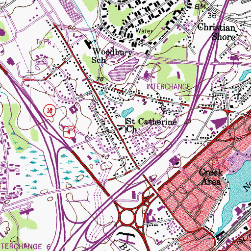 Topographic Map of Saint Catherine Church, NH