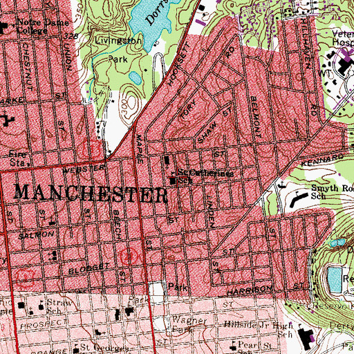 Topographic Map of Saint Catherine School, NH