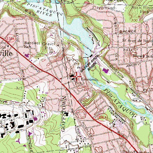 Topographic Map of Saint Edmonds School, NH