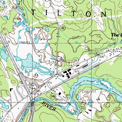 Topographic Map of Saint Johns Cemetery, NH