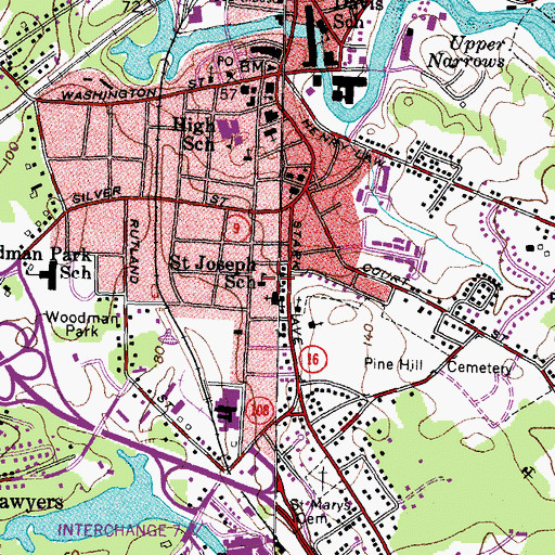 Topographic Map of Saint Joseph School, NH