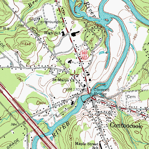 Topographic Map of Saint Marys Church, NH