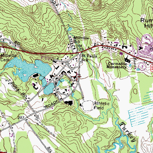 Topographic Map of Saint Paul's School, NH