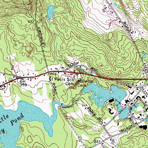 Topographic Map of Saint Pauls School Cemetery, NH