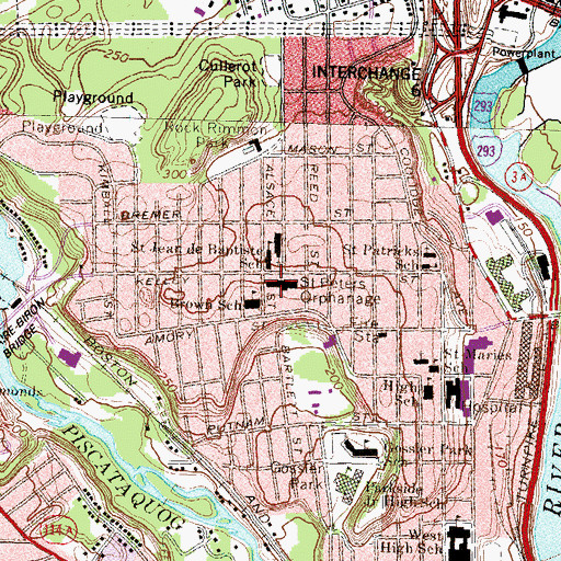 Topographic Map of Saint Peters Orphanage, NH