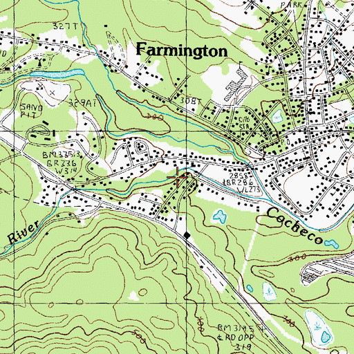Topographic Map of Saint Peters School, NH