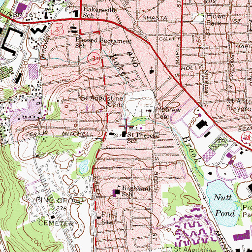 Topographic Map of Saint Therese School, NH