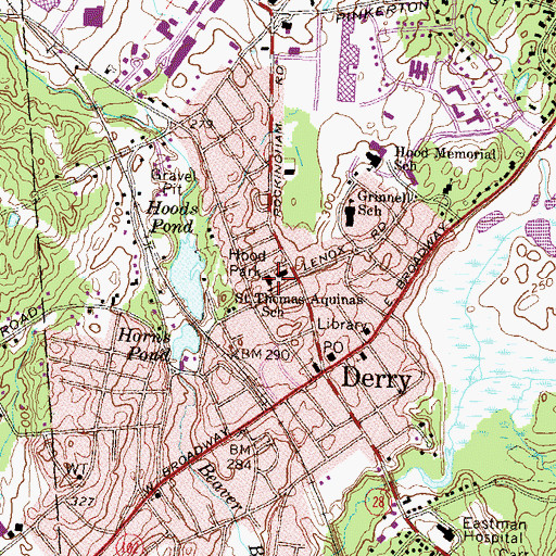 Topographic Map of Saint Thomas Aquinas School, NH