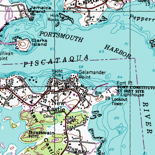 Topographic Map of Salamander Point, NH