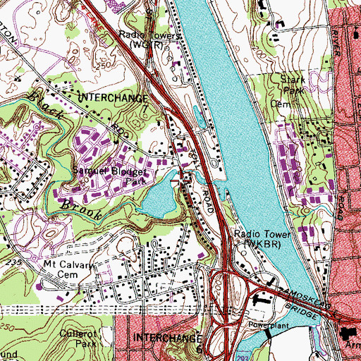 Topographic Map of Samuel Blodget Park, NH