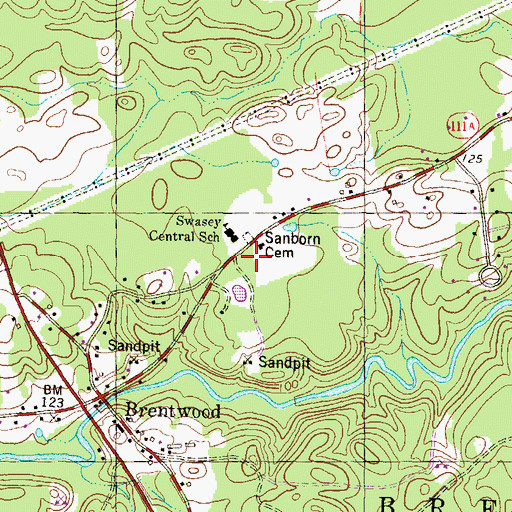 Topographic Map of Sanborn Cemetery, NH