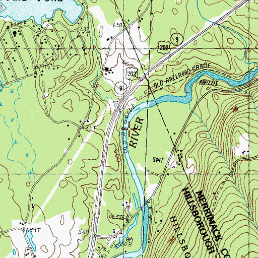 Topographic Map of Sand Brook, NH