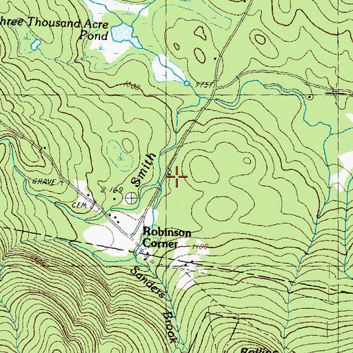 Topographic Map of Sanders Brook, NH