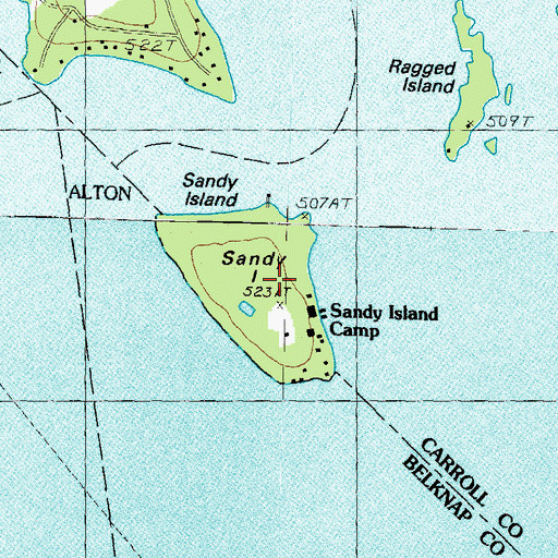 Topographic Map of Sandy Island, NH