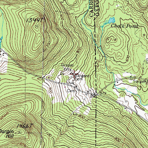 Topographic Map of Sargent Cemetery, NH