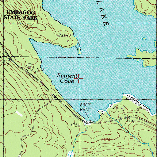 Topographic Map of Sargent Cove, NH