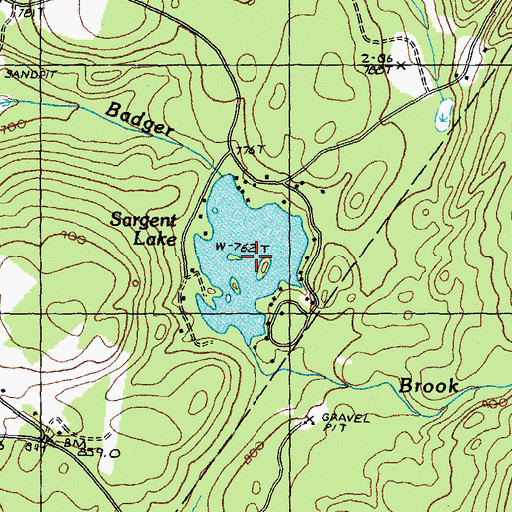 Topographic Map of Sargent Lake, NH
