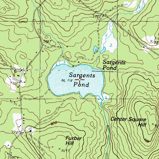 Topographic Map of Sargents Pond, NH