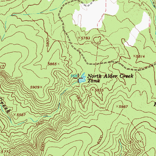 Topographic Map of North Alder Creek Tank, AZ