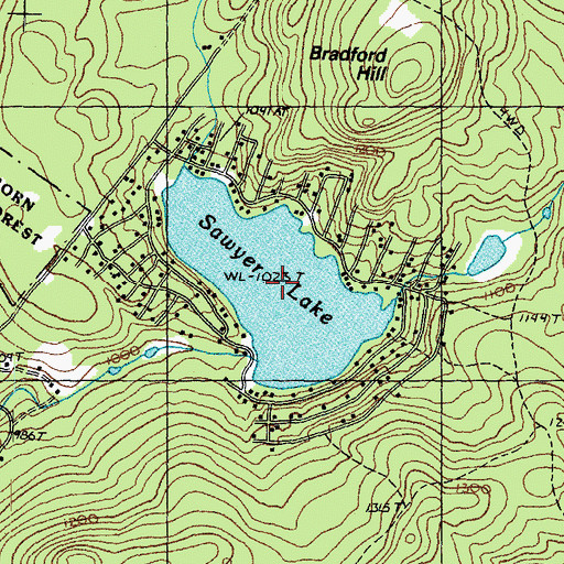 Topographic Map of Sawyer Lake, NH