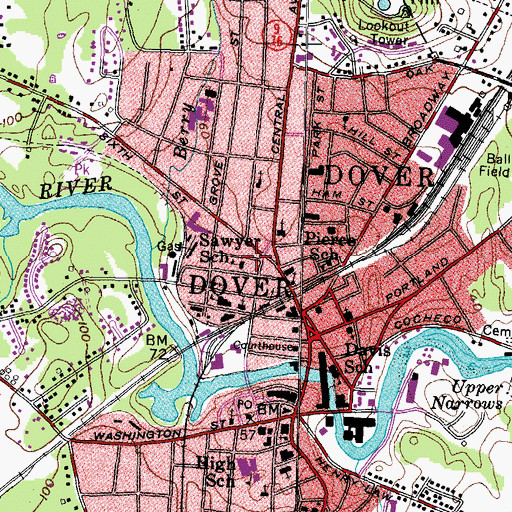 Topographic Map of Sawyer School, NH