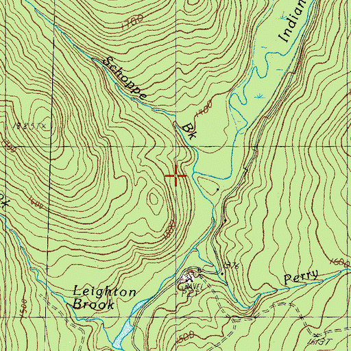 Topographic Map of Schoppe Brook, NH