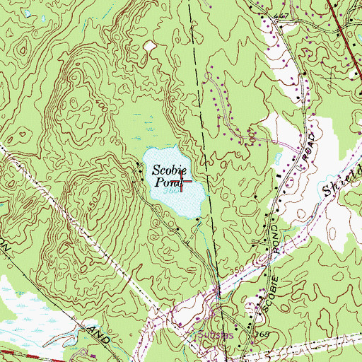 Topographic Map of Scobie Pond, NH