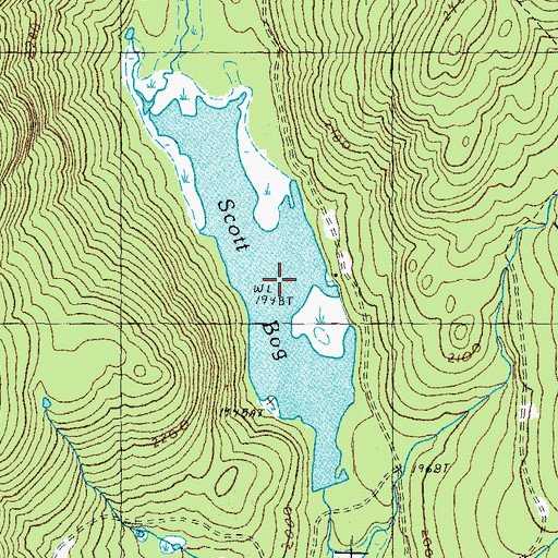 Topographic Map of Scott Bog, NH