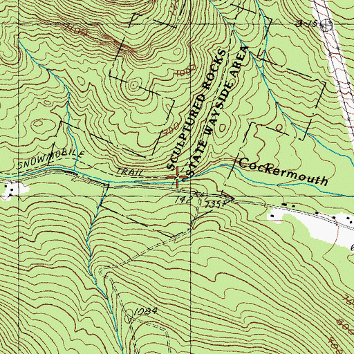 Topographic Map of Sculptured Rocks, NH