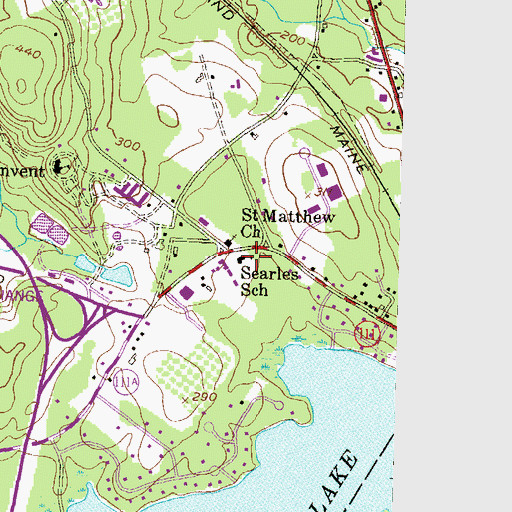 Topographic Map of Searles School, NH