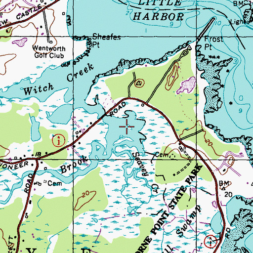 Topographic Map of Seavey Creek, NH