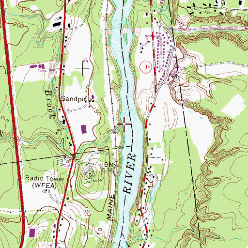 Topographic Map of Sebbins Brook, NH