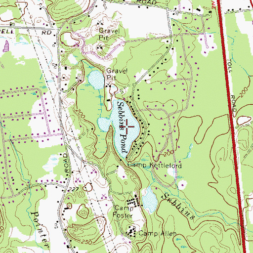 Topographic Map of Sebbins Pond, NH