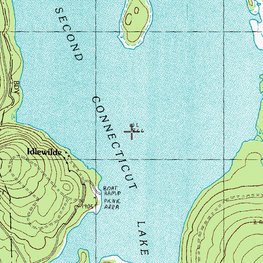Topographic Map of Second Connecticut Lake, NH