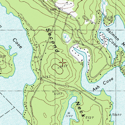 Topographic Map of Second Neck, NH
