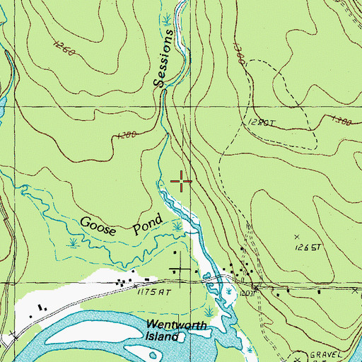 Topographic Map of Sessions Brook, NH