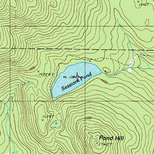 Topographic Map of Sessions Pond, NH